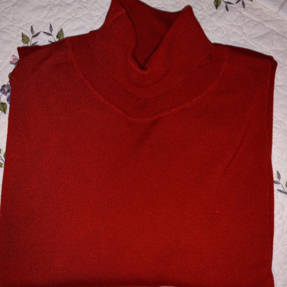 Men's Crimson Red Turtleneck Lightweight Sweater (Daniel Gray)  XXL